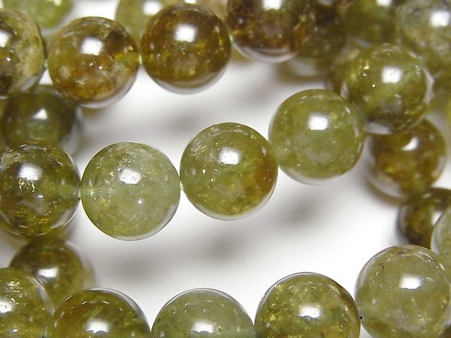 [Video] Green Garnet AA+ Round 10mm Bracelet