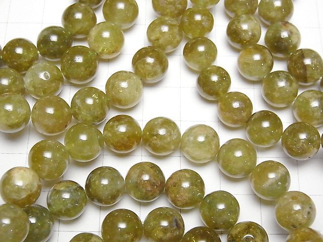 [Video] Green Garnet AA+ Round 10mm Bracelet