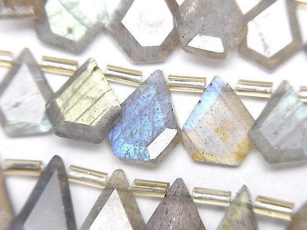 [Video]High Quality Labradorite AA++ Rough Slice Faceted 1strand beads (aprx.7inch/18cm)