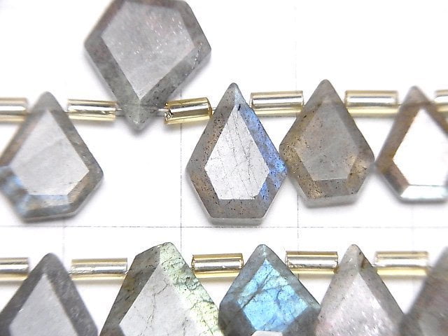 [Video]High Quality Labradorite AA++ Rough Slice Faceted 1strand beads (aprx.7inch/18cm)