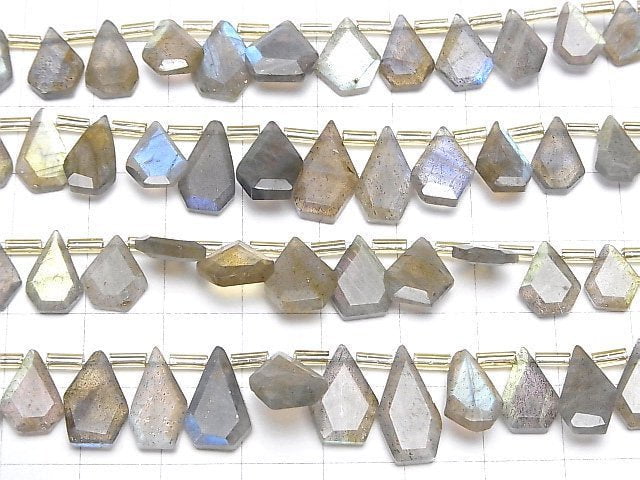 [Video]High Quality Labradorite AA++ Rough Slice Faceted 1strand beads (aprx.7inch/18cm)