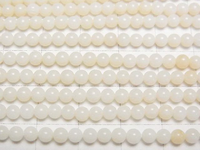 Corail Blanc Rond Perles 3.5mm 1 fil (env. 15inch/37cm)