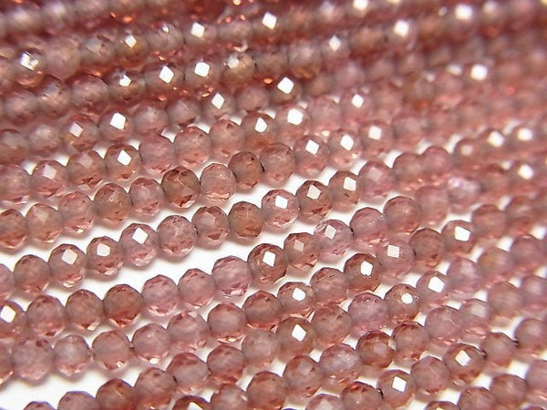 [Video]High Quality! Champagne Garnet AAA Faceted Round 2.5mm 1strand beads (aprx.15inch/38cm)