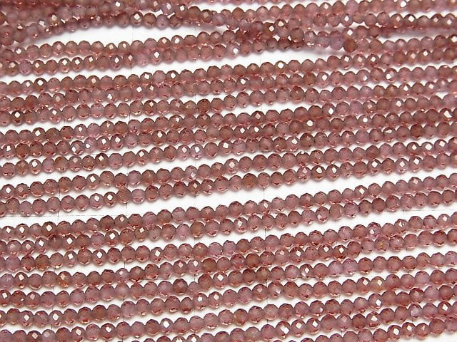 [Video]High Quality! Champagne Garnet AAA Faceted Round 2.5mm 1strand beads (aprx.15inch/38cm)