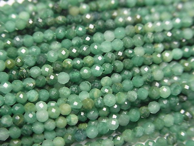 [Video]High Quality! Verdite Faceted Round 2mm 1strand beads (aprx.15inch/38cm)