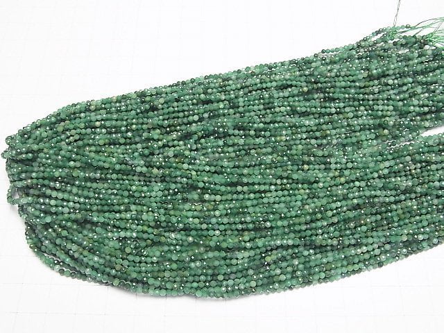 [Video]High Quality! Verdite Faceted Round 2mm 1strand beads (aprx.15inch/38cm)