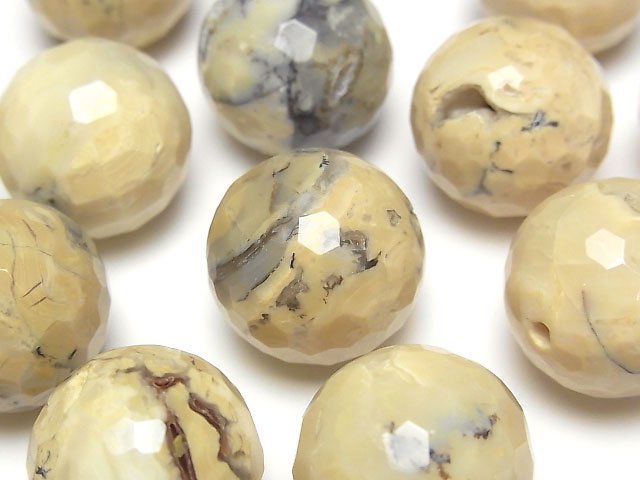 [Video] African Opal 128 Faceted Round 20mm 5pcs