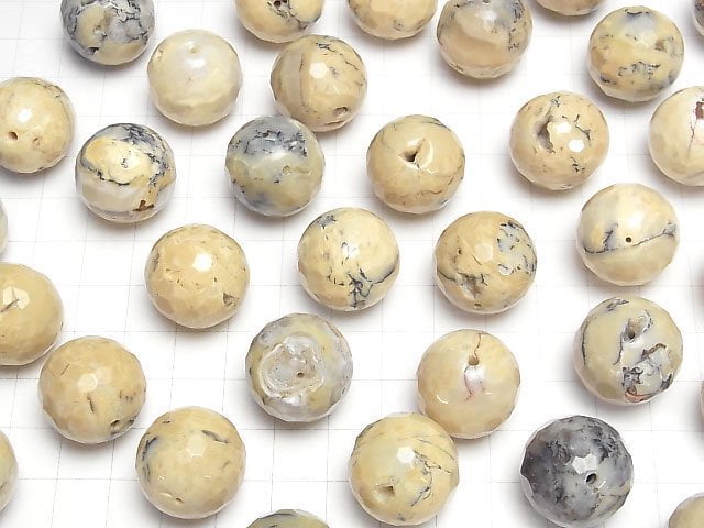 [Video] African Opal 128 Faceted Round 20mm 5pcs