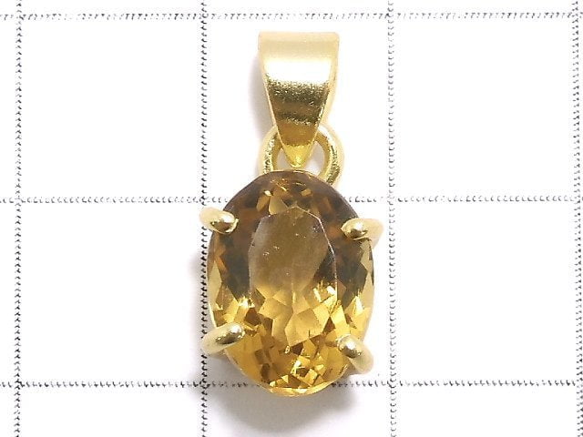 [Video][One of a kind] High Quality Beer Crystal Quartz AAA Pendant 18KGP NO.11