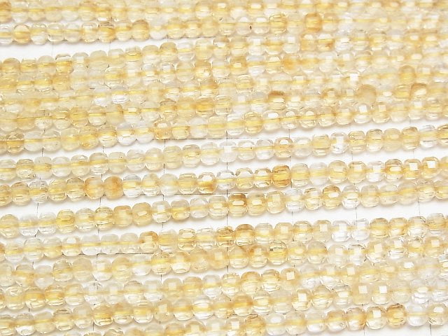 [Video]High Quality! Light color Citrine AA++ Cube Shape 3x3x3mm 1strand beads (aprx.15inch/37cm)