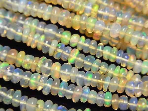 [Video] Ethiopian Opal AAA- Roundel half or 1strand beads (aprx.15inch/38cm)