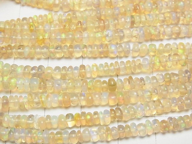 [Video] Ethiopian Opal AAA- Roundel half or 1strand beads (aprx.15inch/38cm)