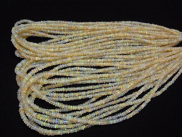 [Video] Ethiopian Opal AAA- Roundel half or 1strand beads (aprx.15inch/38cm)