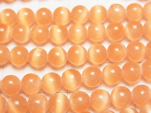 [Video]Selenite (Gypsum) Round 6mm [Orange] 1strand beads (aprx.15inch/37cm)