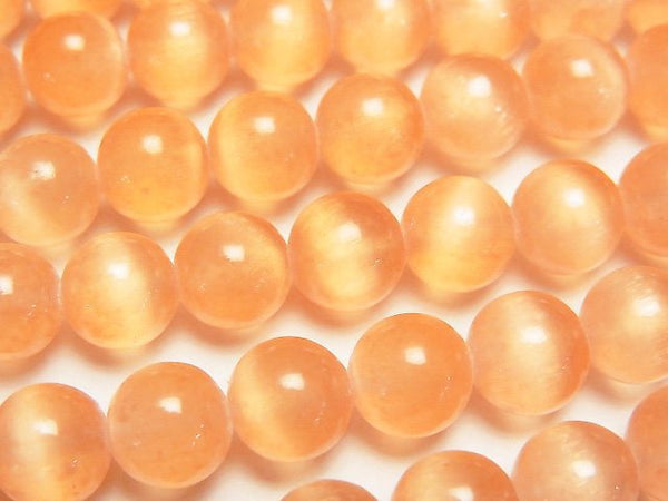 [Video]Selenite (Gypsum) Round 8mm [Orange] 1strand beads (aprx.15inch/37cm)