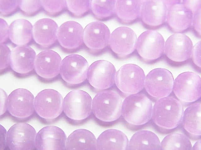 [Video]Selenite (Gypsum) Round 6mm [Purple] 1strand beads (aprx.15inch/37cm)