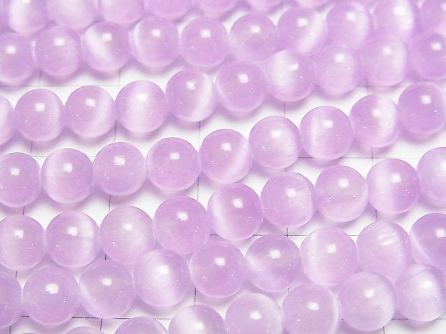 [Video]Selenite (Gypsum) Round 6mm [Purple] 1strand beads (aprx.15inch/37cm)