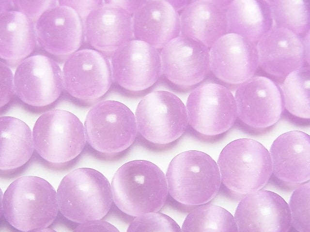 [Video]Selenite (Gypsum) Round 8mm [Purple] 1strand beads (aprx.15inch/37cm)