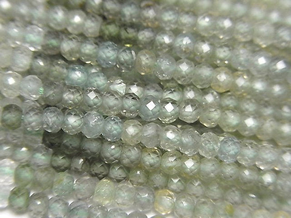 [Video]High Quality! Natural Green Zircon AAA Faceted Button Roundel 3x3x2mm half or 1strand beads (aprx.11inch/28cm)