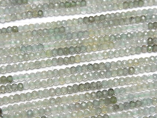 [Video]High Quality! Natural Green Zircon AAA Faceted Button Roundel 3x3x2mm half or 1strand beads (aprx.11inch/28cm)