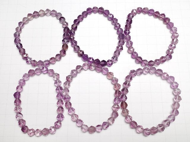 [Video] Purple Fluorite AAA Star Faceted Round 7mm Bracelet