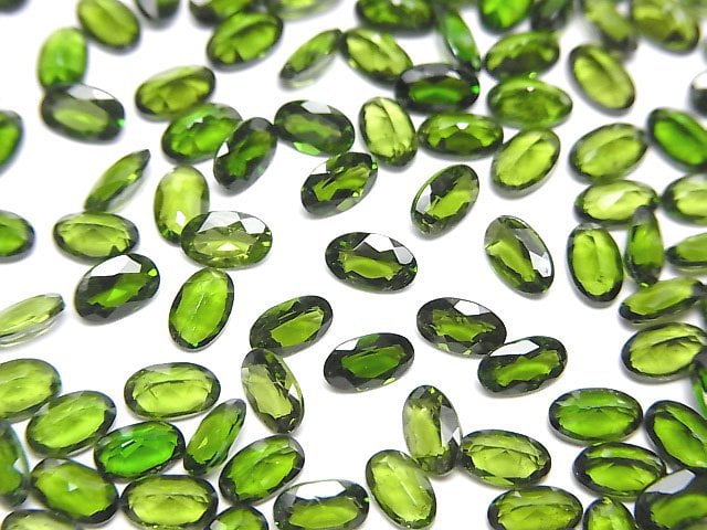 [Video]High Quality Chrome Diopside AAA Loose stone Oval Faceted 5x3mm 3pcs