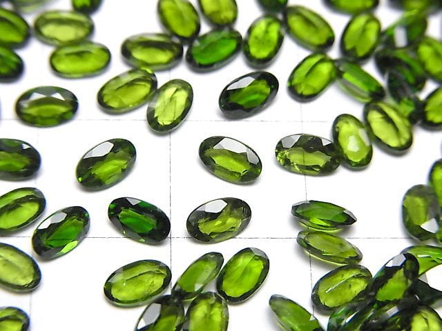 [Video]High Quality Chrome Diopside AAA Loose stone Oval Faceted 5x3mm 3pcs