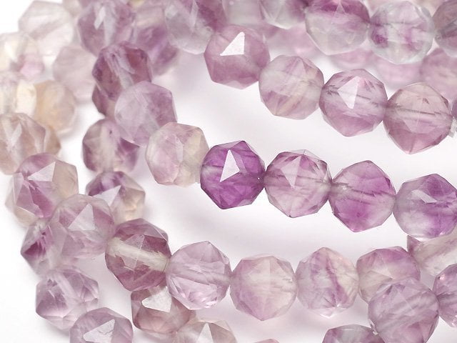 [Video] Purple Fluorite AAA Star Faceted Round 7mm [Mixed color] Bracelet