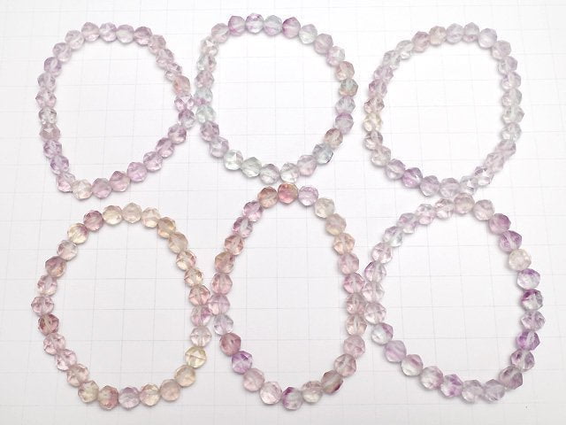 [Video] Purple Fluorite AAA Star Faceted Round 7mm [Pastel color] Bracelet