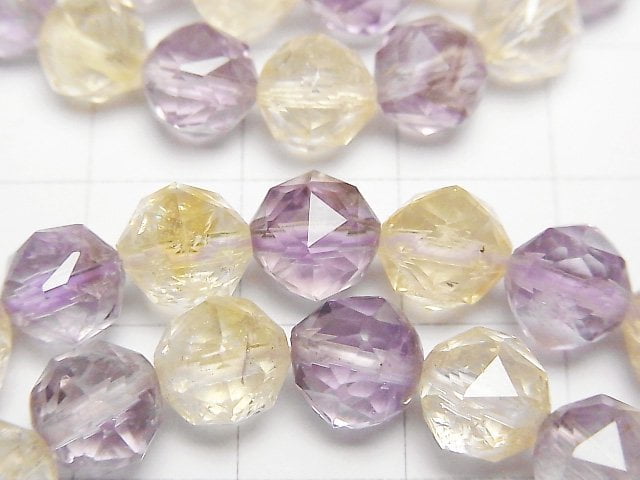 [Video]High Quality! Amethyst x Citrine AA++ Star Faceted Round 8mm Bracelet