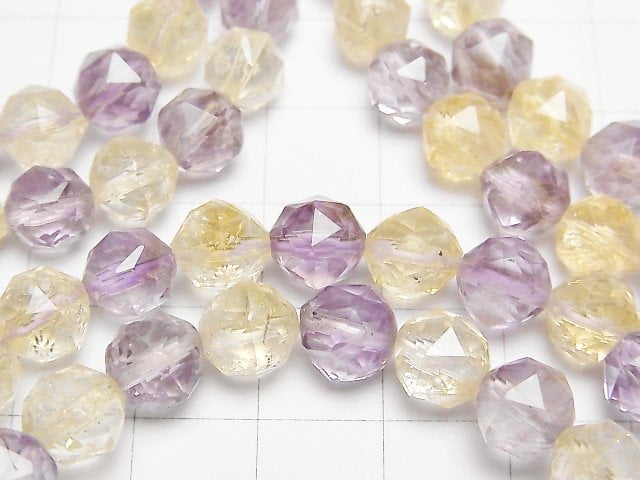 [Video]High Quality! Amethyst x Citrine AA++ Star Faceted Round 8mm Bracelet