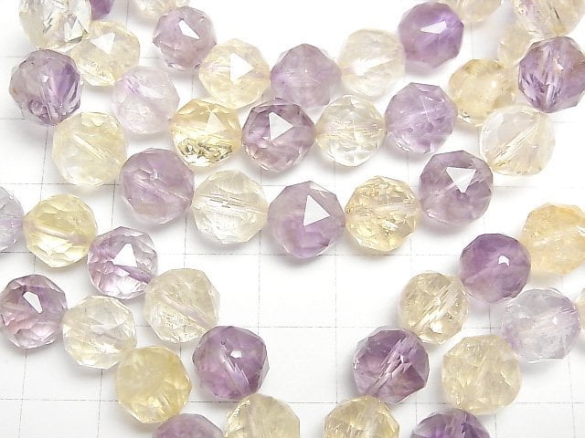 [Video]High Quality! Amethyst x Citrine AA++ Star Faceted Round 10mm Bracelet