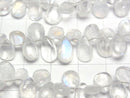 [Video] High Quality Rainbow Moonstone AA++ Pear Shape (Smooth) Half or 1 Strand Beads (approx. 6 inches/16 cm)