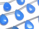 [Video]High Quality Blue Chalcedony AAA Pear shape (Smooth) 14x10mm 1strand (6pcs)