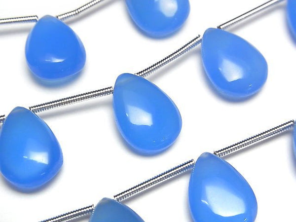 [Video]High Quality Blue Chalcedony AAA Pear shape (Smooth) 14x10mm 1strand (6pcs)