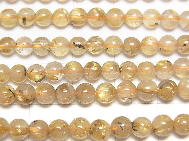 [Video]Rutilated Quartz AA++ Round 4mm-5mm 1strand beads (aprx.15inch/38cm)