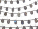 [Video]High Quality Labradorite AA++ Line Carved Drop 1strand (8pcs)