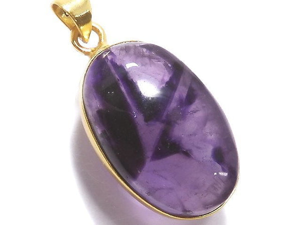 [Video][One of a kind] Trapiche Amethyst Pendant 18KGP NO.32