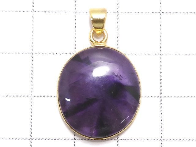 [Video][One of a kind] Trapiche Amethyst Pendant 18KGP NO.34