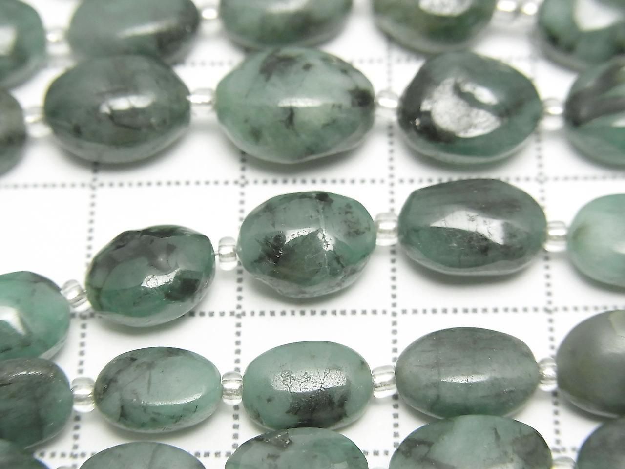 Brésilien Émeraude AA++ Pépite 1 rang de perles (env. 5 pouces/12 cm)