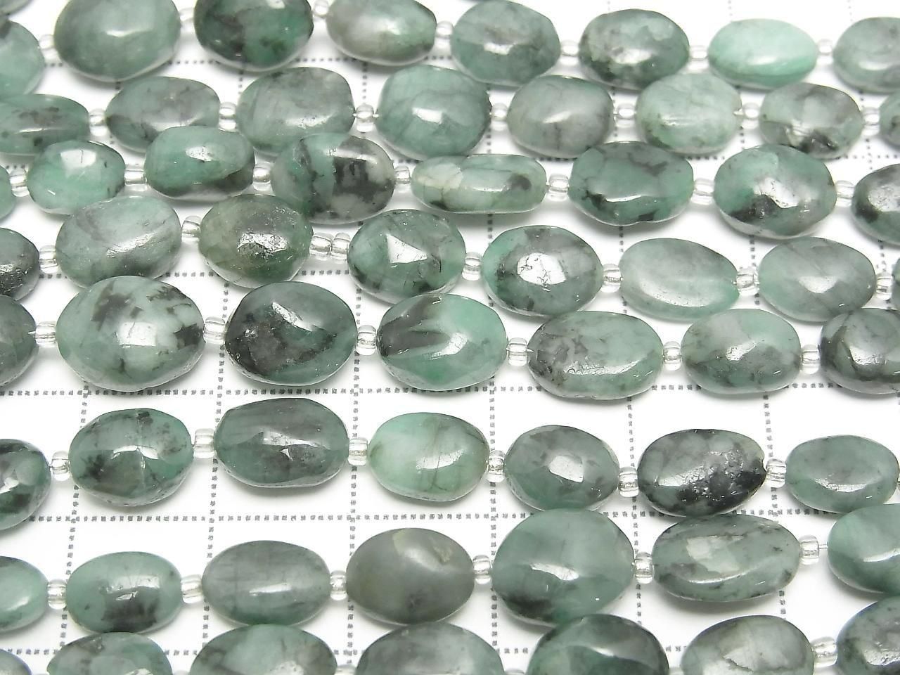 Brésilien Émeraude AA++ Pépite 1 rang de perles (env. 5 pouces/12 cm)
