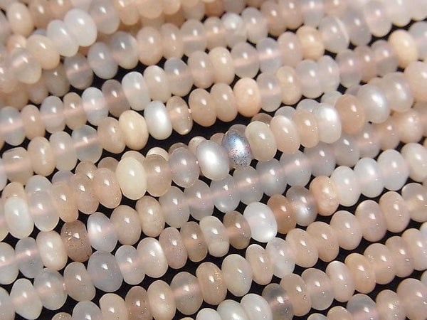 [Video] Multicolor Moonstone AA++ Roundel 5x5x3mm 1strand beads (aprx.15inch/38cm)