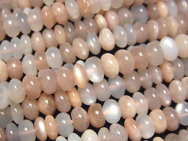 [Video] Multicolor Moonstone AA++ Roundel 6x6x3mm 1strand beads (aprx.15inch/38cm)