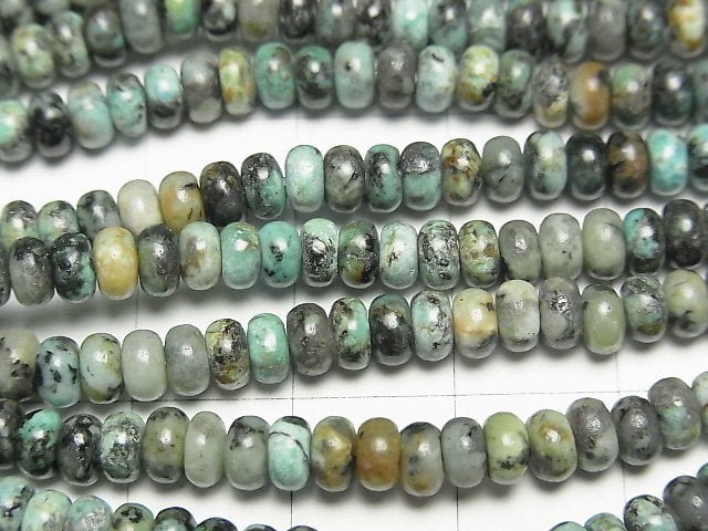 [Video]African Turquoise Roundel 4.5x4.5x2.5mm 1strand beads (aprx.15inch/38cm)