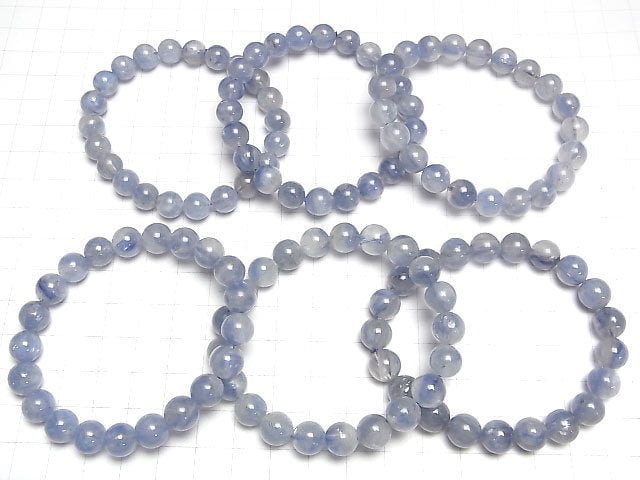 [Video] Kyanite & Crystal Round 9mm Bracelet