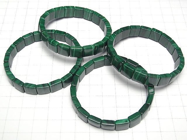 [Video]Malachite AA++ 2-hole Square 10x10mm 1strand (Bangle Bracelet)