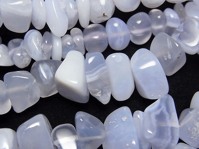 [Video] Natural color Blue Chalcedony AA Chips (Small Nugget) 1 strand beads (aprx.15inch/37cm)