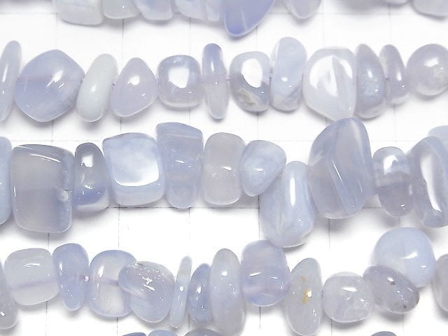 [Video] Natural color Blue Chalcedony AA Chips (Small Nugget) 1 strand beads (aprx.15inch/37cm)