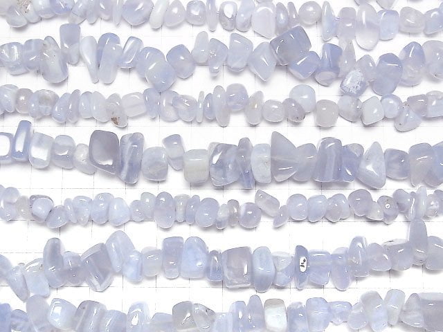 [Video] Natural color Blue Chalcedony AA Chips (Small Nugget) 1 strand beads (aprx.15inch/37cm)