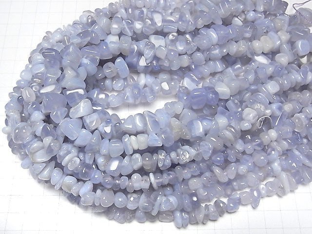 [Video] Natural color Blue Chalcedony AA Chips (Small Nugget) 1 strand beads (aprx.15inch/37cm)